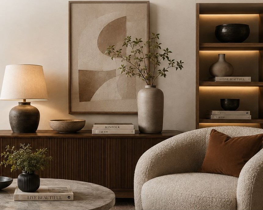 Styled living room interior